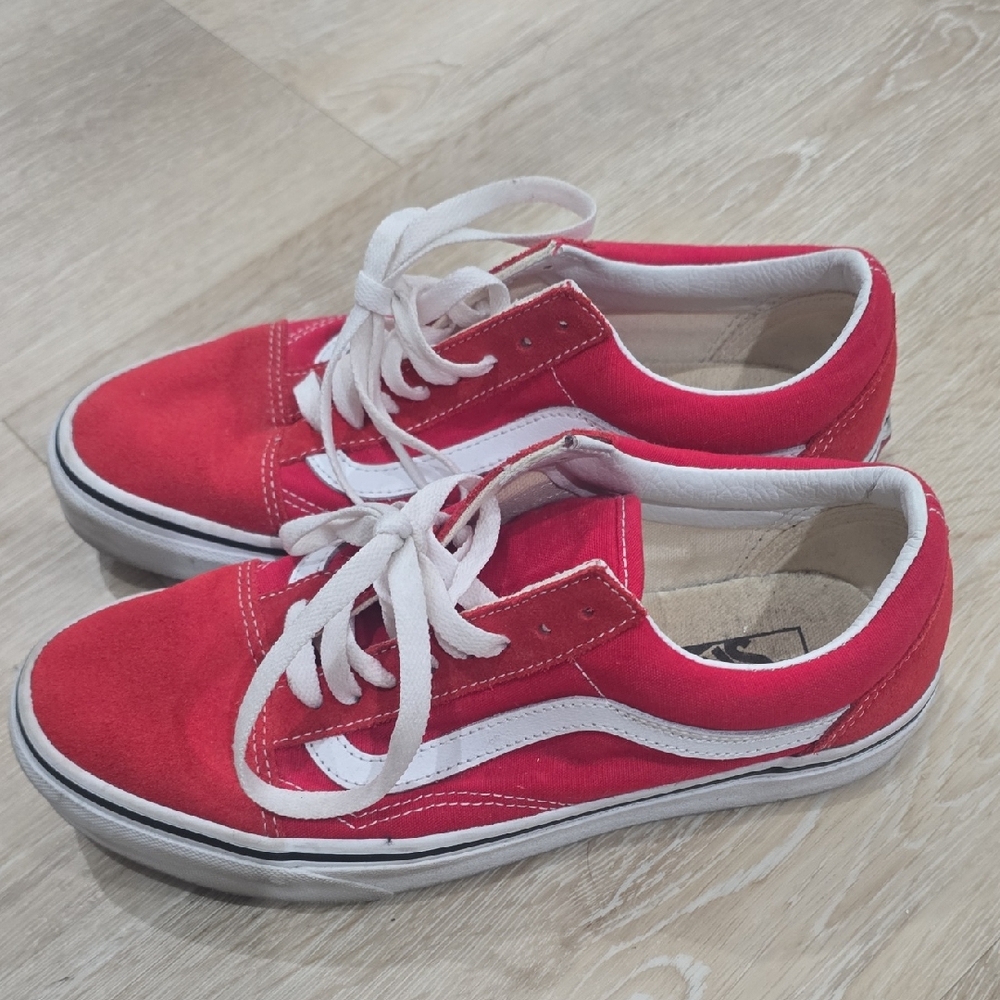 Vans Red and White Women's Sneakers